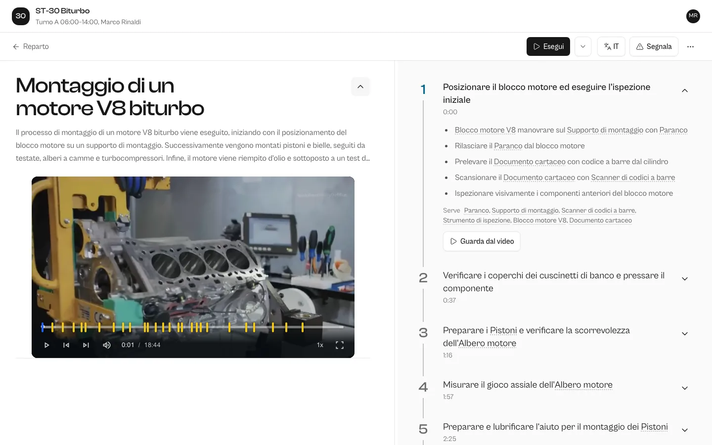 Operational Hub: Istruzioni per reparto